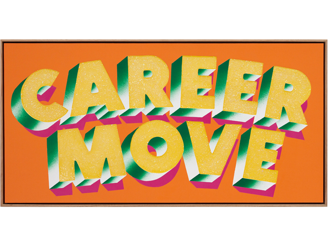 Thumb of glitter and resin typographic artwork entitled Career Move by Australian artist Tom Ferson.