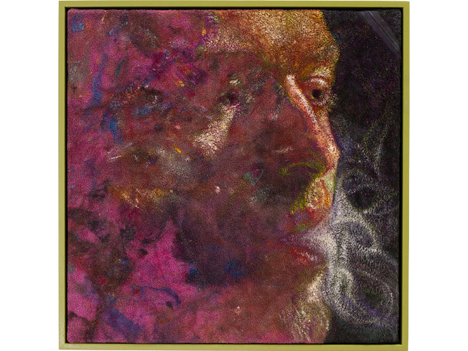 Thumb of psychedlic portrait on microfibre towel entitled Altered Breath by Australian Artist Tom Ferson